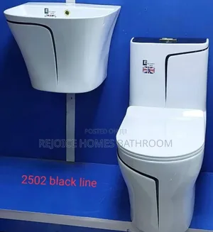 Modern England Water Closet Toilet Basin Set Black Line