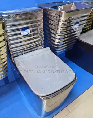 Chrome Finish Ribbed Wc Toilet Sink/Basin Set