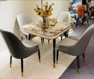 Beautiful Marble Top Dining Table Set By