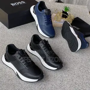 Hugo Boss Blue and Black Luxury Shoe