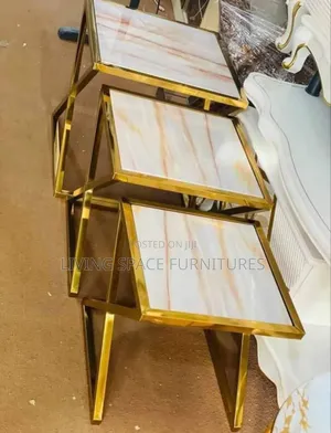 Mmarble Top Side Stools 3in1 Set