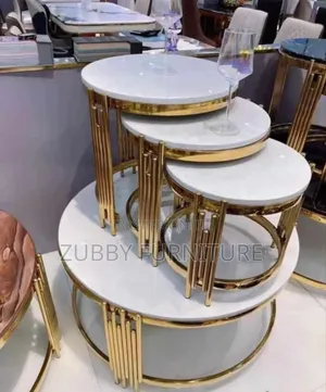 Quality and Imported Marble Top Center Table With 3 Side Sto
