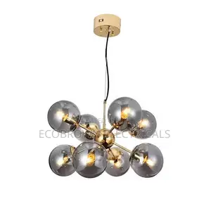 Modern Glass Bubble Pendant Lamp Round Chandelier Light