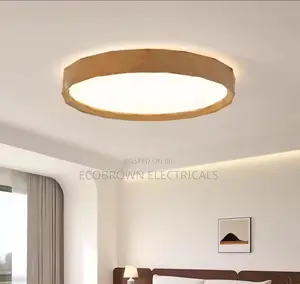 Nordic Walnut Colored Ceiling Light and Bedroom Lighting