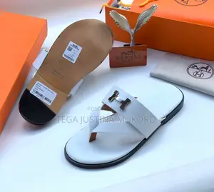 Men's White Pam Slippers