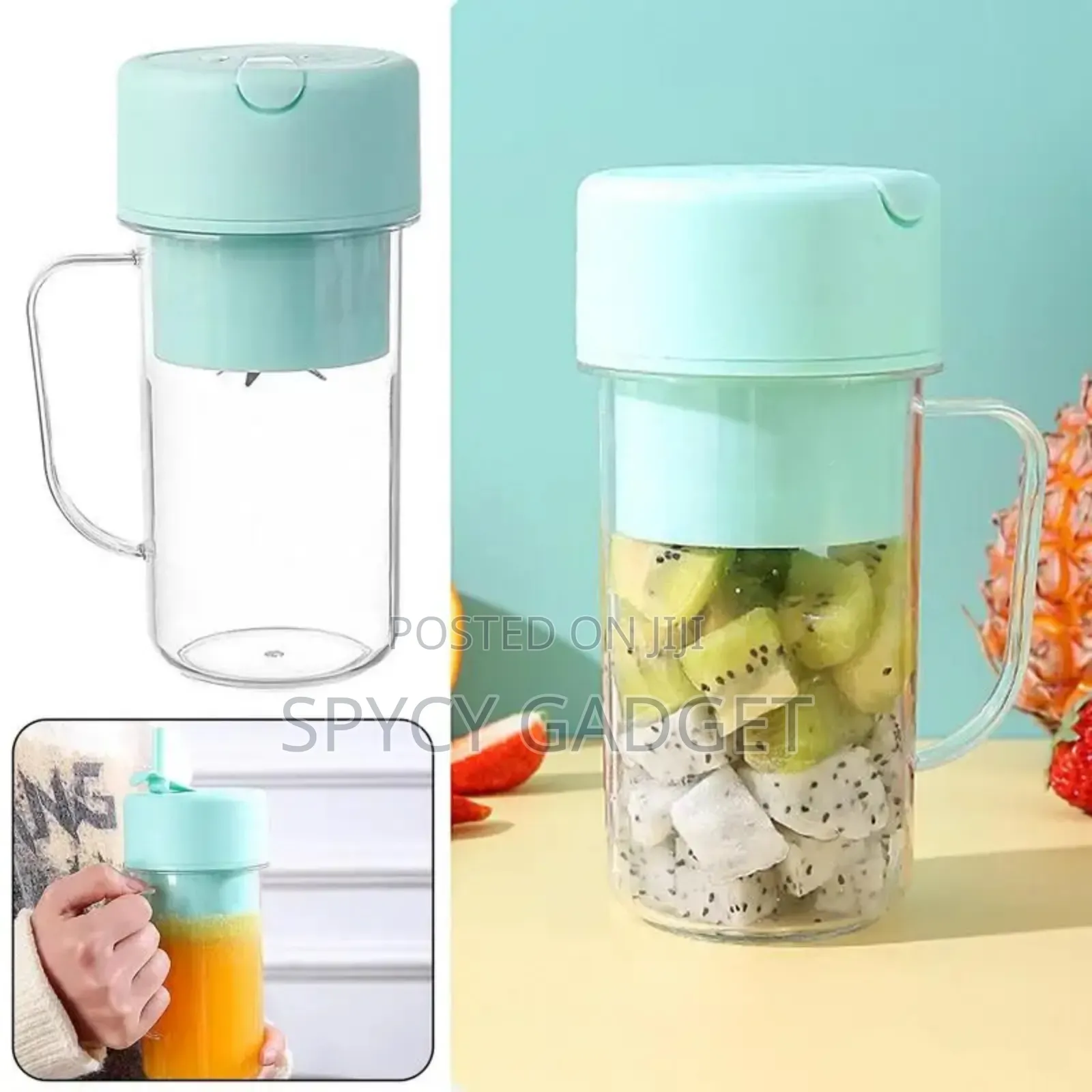 Mini Rechargeable Fruit Juicer Cup With Straw