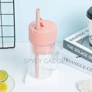 Portable Rechargeable Juicer Cup With Straw - Pink