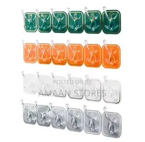 Six-Row Wall Mounted No-Drill Coat Hooks