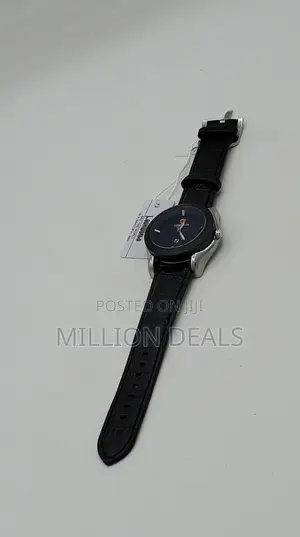 Black Leather Strap Women's Wrist Watch