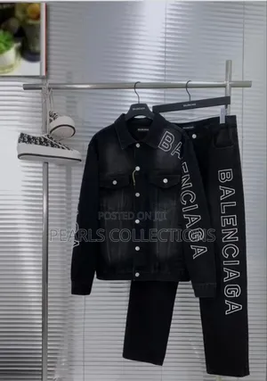 Balenciaga Denim 2pc Set Outfit