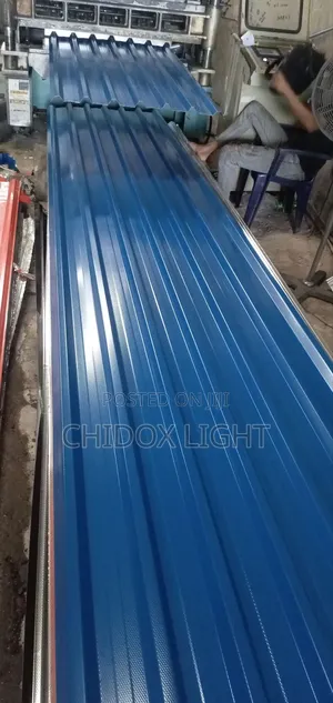 0.55 Blue Long Span Design Aluminum Roofing Sheet Oven Baked
