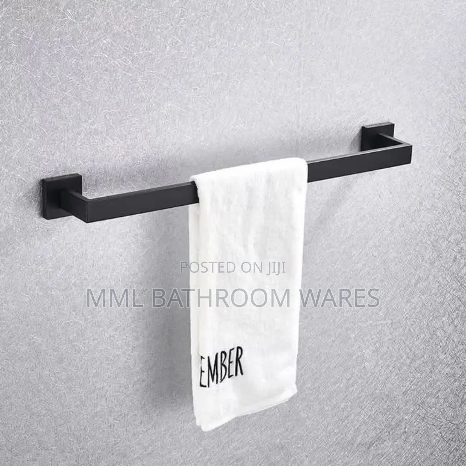 Matte Black Square Single Towel Holder