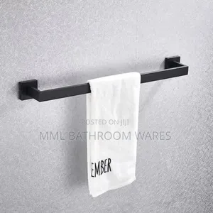Matte Black Square Single Towel Holder