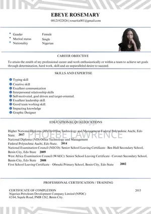 Housekeeping Cleaning CV