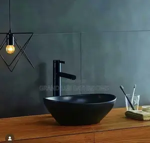 Matte Black Oval Vessel Sink