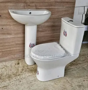 White Executive Ceramic Wc Toilet and Sink Set