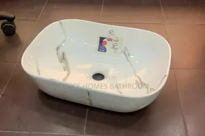 Oval Ceramic Countertop Bathroom Basin With Marble Pattern