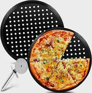 2pcs 12 Inch Pizza Pans With 1 PCS Pizza Cutter