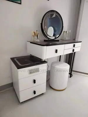 Set of Console Mirror and Stand With Chair