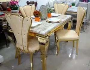 4 Seater Dining Table Golden Color