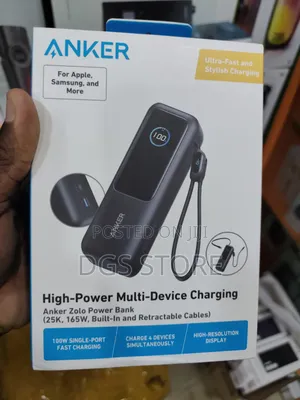 Anker Zolo Power Bank 165w Built-in Retractable