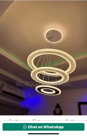 Led Chandelier Modern Hotel Hall Pendant Light Brushed Rings