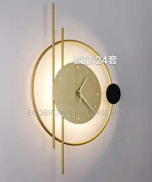 Led Clock Wall Mounted Lamps for Bedroom Living Room