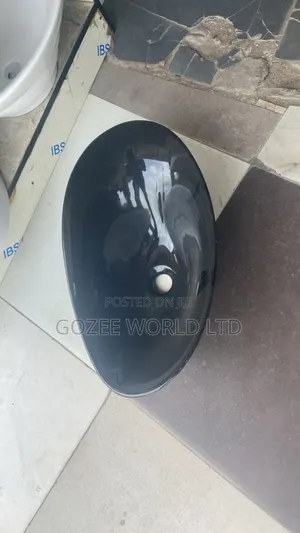 Black Oval Shape Counter Basin