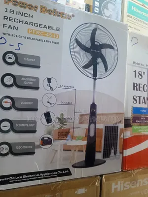 Power Deluxe Rechargeable Fan With Panel