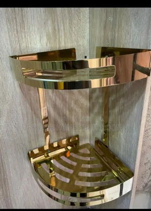 Wall-mounted Metal Bathroom Rack Double-layer With Hooks