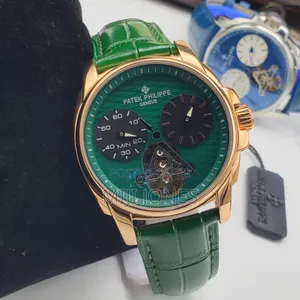 "Patek Philippe Inspired Automatic Leather Watch for Men"