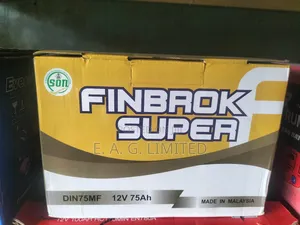Finbrok Super Battery, Din75mf, 12v 75ah, Made in Malaysia.
