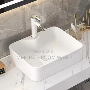 Modern Rectangular Ceramic Countertop Basin
