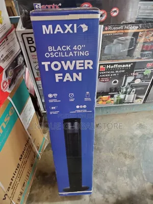 Maxi 40'' Powerful Quiet Cooling Tower Fan Black Fan