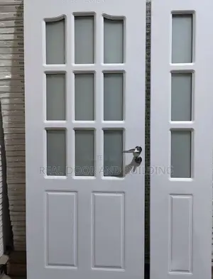 Solid Imported HDF Wooden Door With Glass.