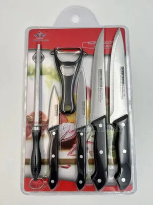 6pcs Kitchenwares (4pcs Knives + Knife Sharpener+Chopping