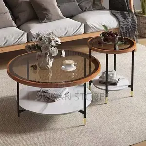 Modern Round Glass Coffee Tables – 2-Piece Set