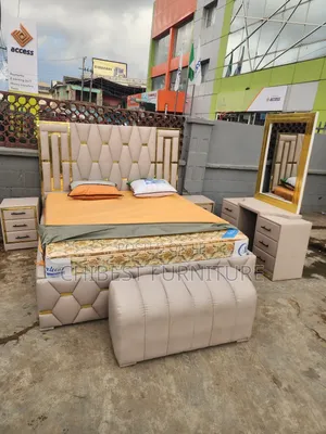 Luxury 6by6 Set of Leather Padded Bed.