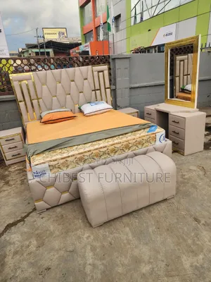 6by6 Set of Bed Made With Quality Leather and Other Material