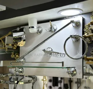 7pc Modern Stainless Steel Bathroom Accessories Set