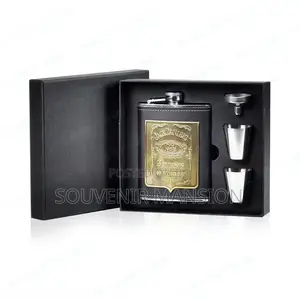 Stainless Steel Hip Flask With 2 Cup Men Gift