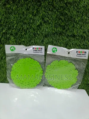 Silicone Flower Shaped Cup Coaster- 2pcs - Green