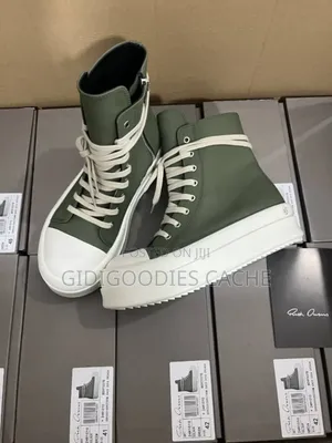 Rick Owen Green Ankle Sneakers