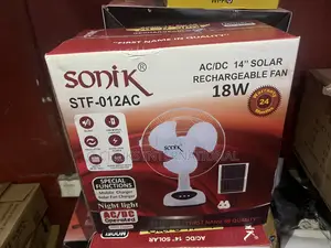 Sonik 14” Solar Rechargeable Ac/Dc Table Fan