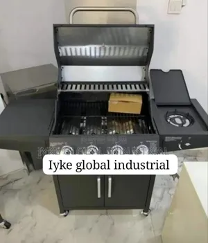 4 Burner Barbeque Grill With Side Cooker