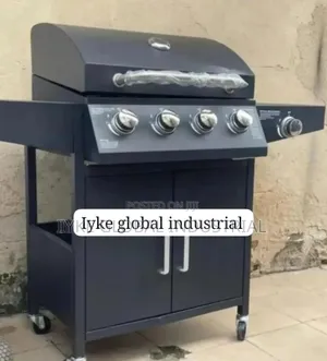 4 Burner Barbeque Grill With Side Cooker