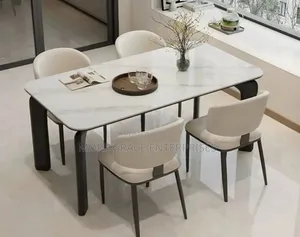 Marble Curved Leg Dining Set (6 Seater)