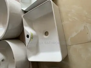 Sleek Rectangular Ceramic Countertop Basin