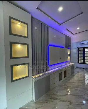 Tv Consul With High Gloss MDF and Fluted Panels