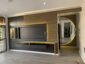 Tv Consul With High Gloss MDF and Fluted Panels